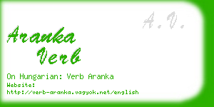 aranka verb business card